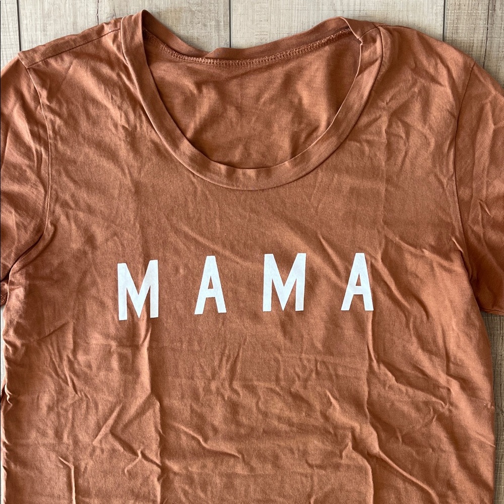 Ford & Wyatt MAMA Graphic Tee - Rust Brown with White Print - Picture 2 of 4